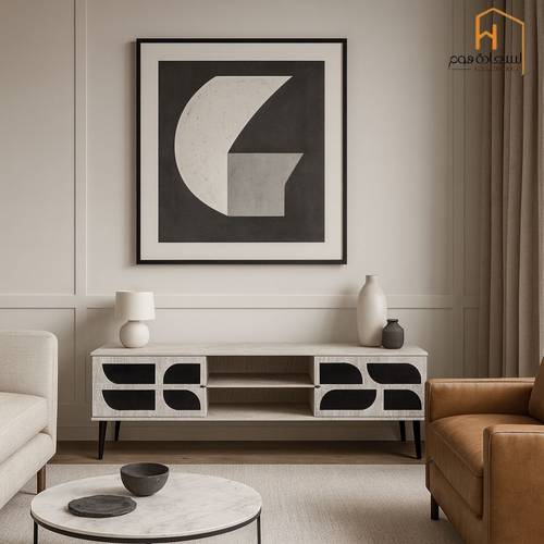  وحدة تلفزيون- 45×40×160سم -رمادي واسود 