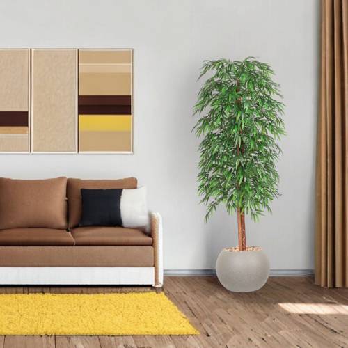 شجرة البامبو غامق - 190 سم - حوض بلاستيك - بني