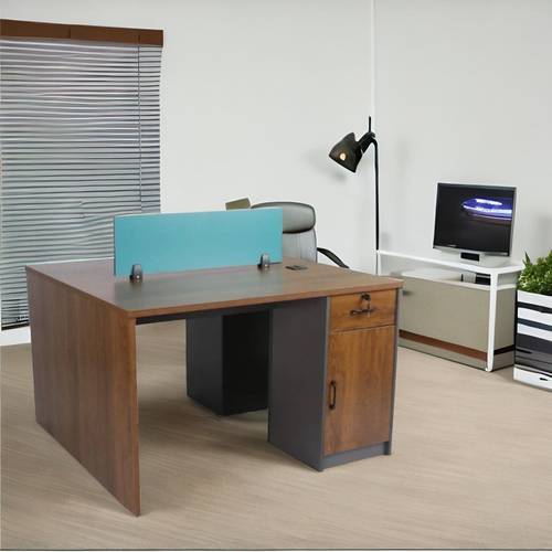  مكتب ورك ستيشن مودرن بنى 120×120×75 سم 