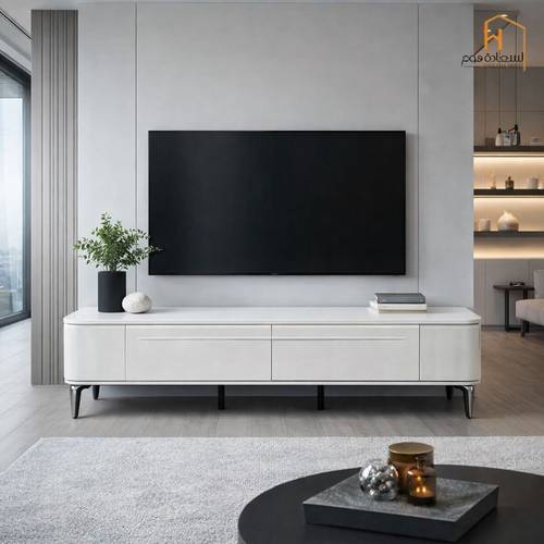 وحدة تلفزيون بلازما - 45×40×177 سم - أبيض