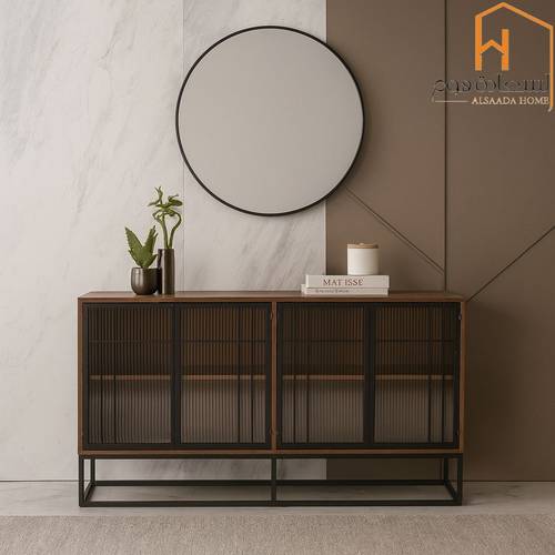 دولاب بوفيه متعدد الاغراض - 80X40X160 سم-بني