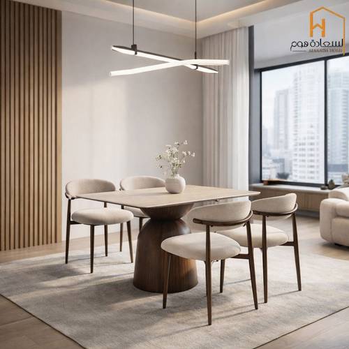 طاولة طعام 4 كرسي - سيراميك  - 130*80*75 سم