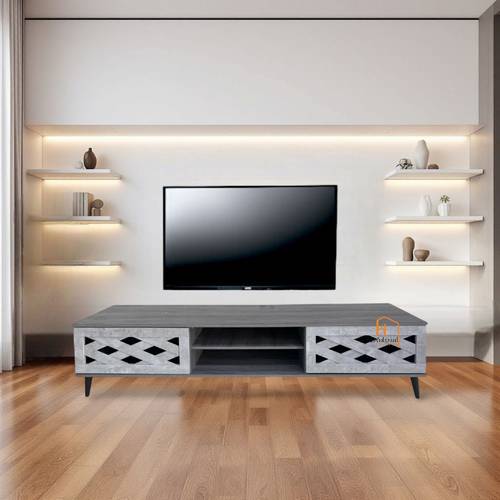 وحدة تلفزيون- 160×40×50سم-رمادى غامق 