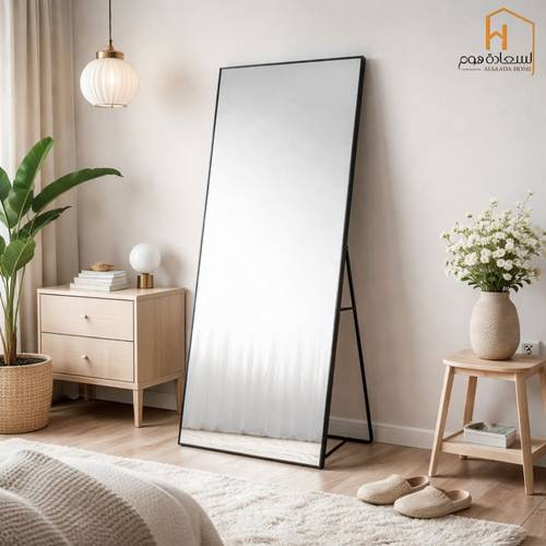  مرأة استاند اطار معدن- أسود- 70×180 سم