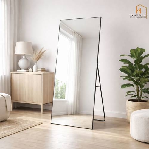 مرأة استاند اطار معدن- فضي - 80×180 سم