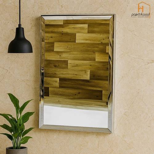 مرأة اطار استيل- فضي- 90*60