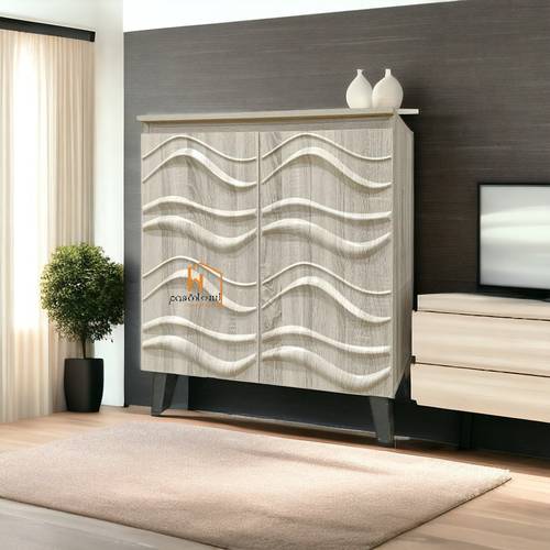 دولاب أحذية متعدد الأغراض- 2 باب - 95X76X34 سم - خشبي