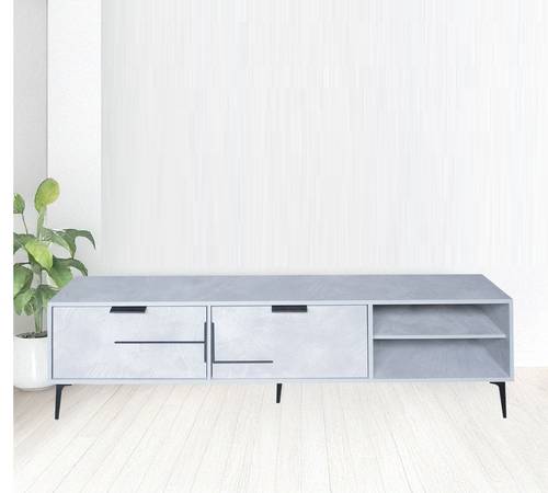 طاوله تلفزيون بلازما -  160X40X45 سم - رمادي