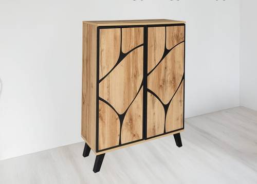 دولاب أحذية متعدد الأغراض 80×35×110- بيج