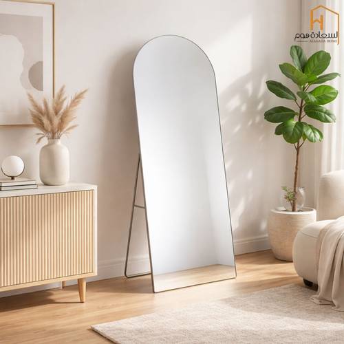  مرأة استاند اطار معدن- فضي - 80×180 سم