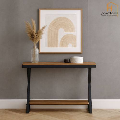  مدخل استقبال خشب -بني فاتح- 80x40x120سم