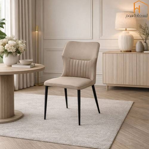 كرسي مفرد - جلد - بني