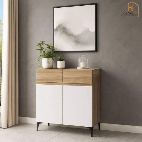 دولاب احذية متعدد الاستخدام-98*40*80-بيج و ابيض 
