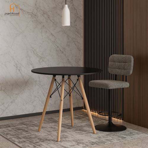 طاولة خدمة مفرد خشب - اسود-80*80*75
