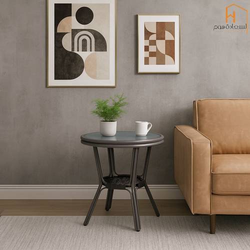  طاولة خدمة مفرد خشب - بيج فاتح-60*60*65