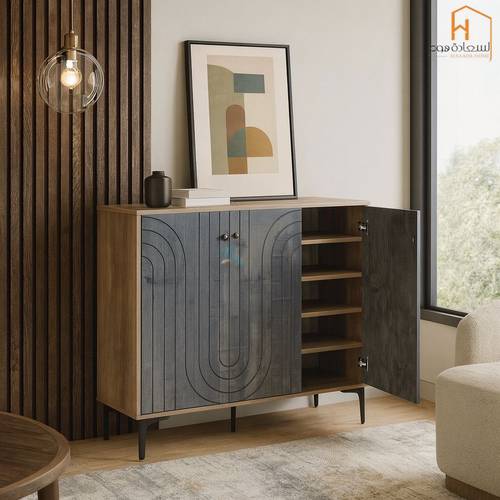  دولاب احذية 3باب -95*30*120- بني ورمادي