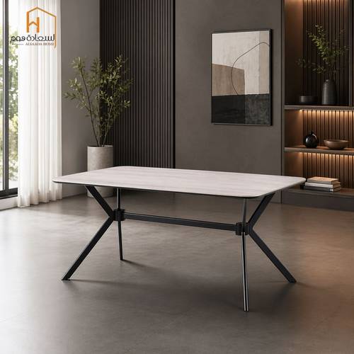 طاولة طعام مفرد سراميك أسود -  75*90*150 سم