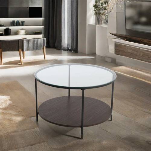   طاولة خدمة مفرد سطح زجاج كافيه  46×80 سم