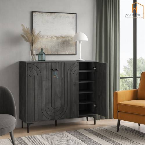  دولاب احذية 3باب -95*30*120- بني غامق