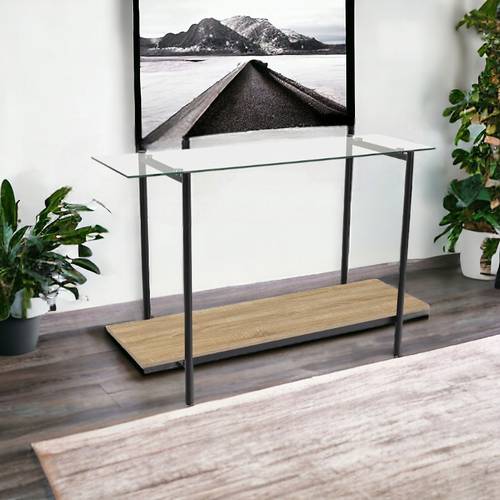  مدخل استقبال خشب   مع زجاج  بني فاتح 80x120x40سم