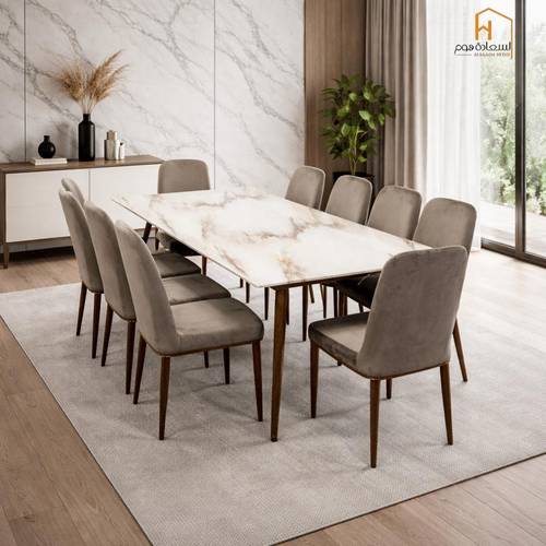  طقم سفرة طعام 10 كرسي -بني - 220*90*75 سم