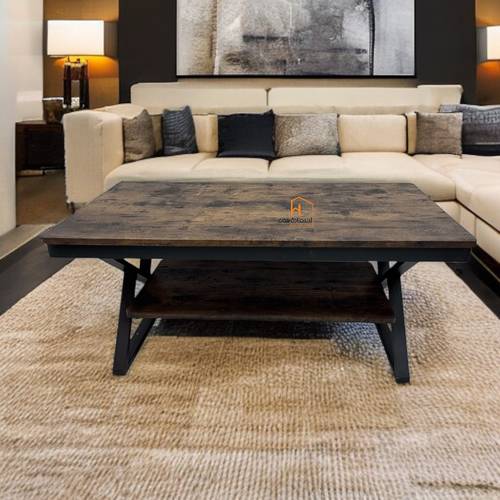 طاولة خدمة مفرد خشب - 110X60X46 سم - كوفي غامق