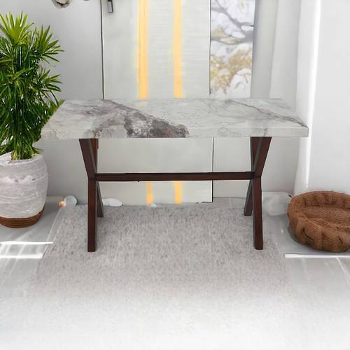 مدخل استقبال خشب 120x40x80سم - ابيض