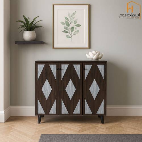 دولاب احذية  ماليزي3باب -91*34*90-بني ورمادي 