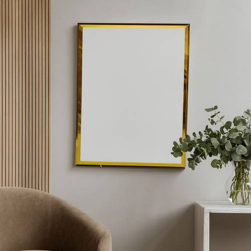 مرأة حائط اطار أستيل -ذهبي - 80×60 سم 