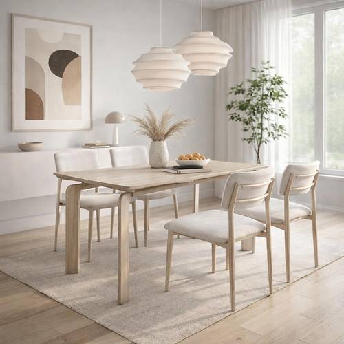 طاولة طعام خشب -4+1- 130*80*75سم 