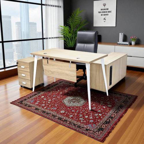  مكتب مودرن بيج مع ملحق 120×60×75 سم 