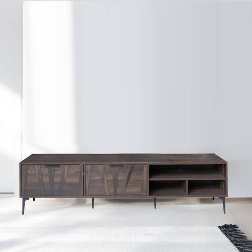 طاولة تلفزيون خشبية بأرجل معدنية -  180X40X45 سم