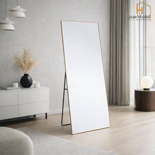مرأة استاند اطار معدن- ذهبي - 70×180 سم