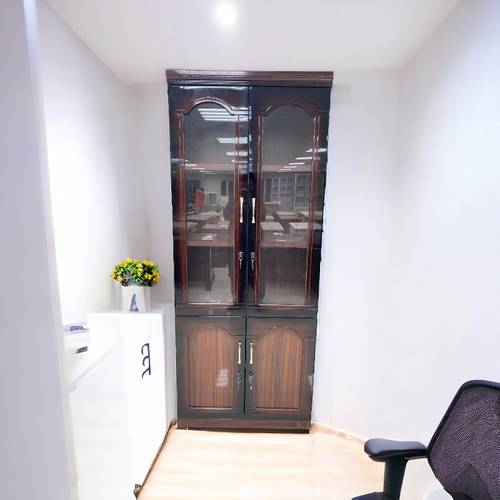 دولاب مكتبى  خشبى بني لماع 40×80×200سم