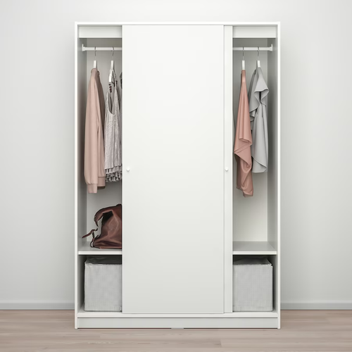 دولاب ملابس مع باب منزلق, أبيض, ‎117x176 سم‏