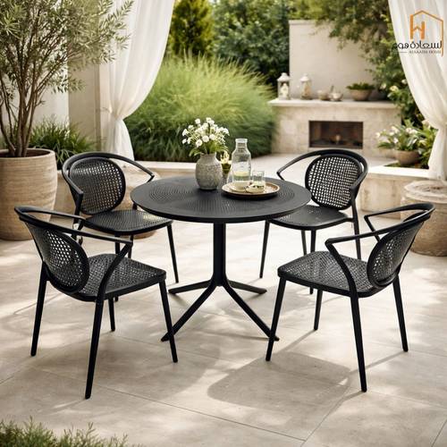 طقم طاولة طعام بلاستيك خارجي-4 +1