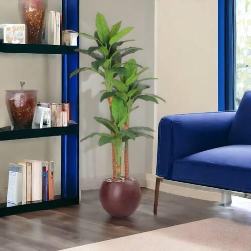 شجرة الموز 3 فروع  - 210 سم - حوض فيبر - بني