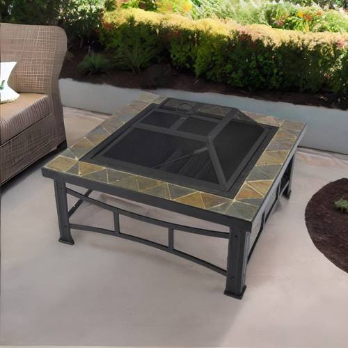 موقد نار معدنى اسود 81×81×35 سم