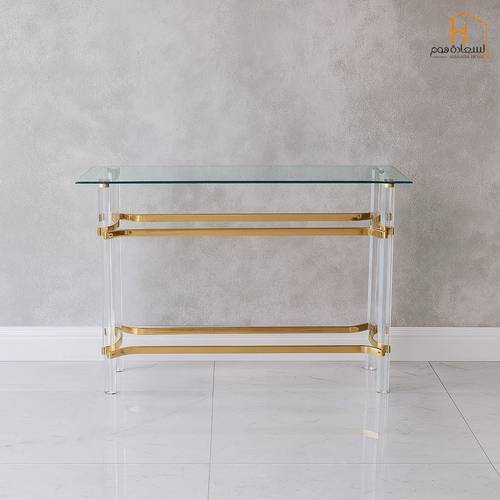 مدخل استقبال اكريليك - ذهبي - 80x40x120سم