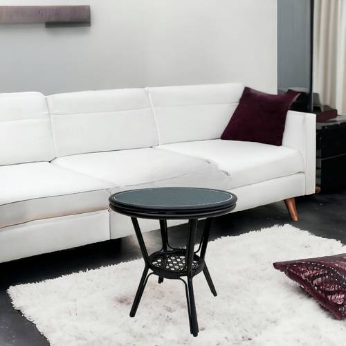 طاولة خدمة مفرد كافي 65x60x60 سم اسود - رمادي
