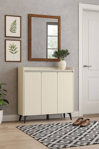 دولاب أحذية متعدد الأغراض 120×32×95- بيج