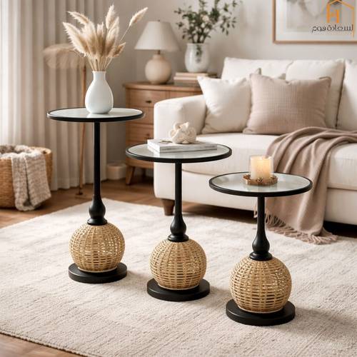 طقم طاولات خدمة مدرج - 3 قطع -