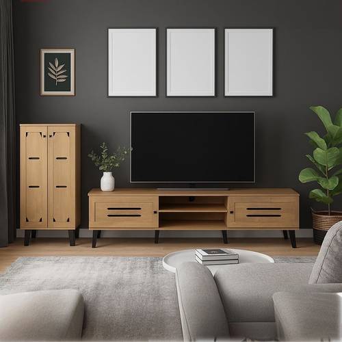 وحدة تلفزيون- 180×40×44سم-بني فاتح