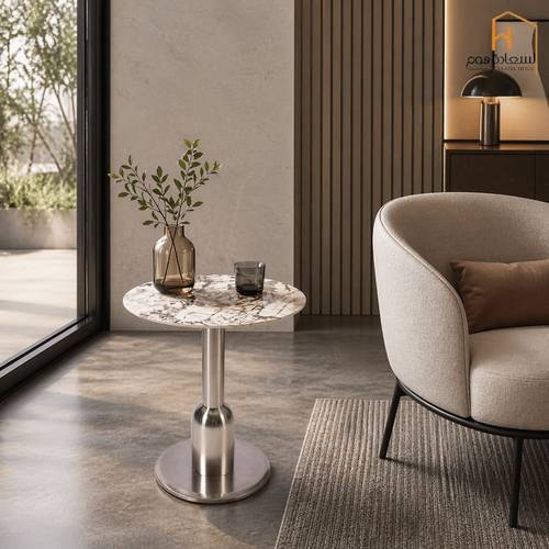 طاولة خدمة مفرد -سيلفر - 55*45*45 سم