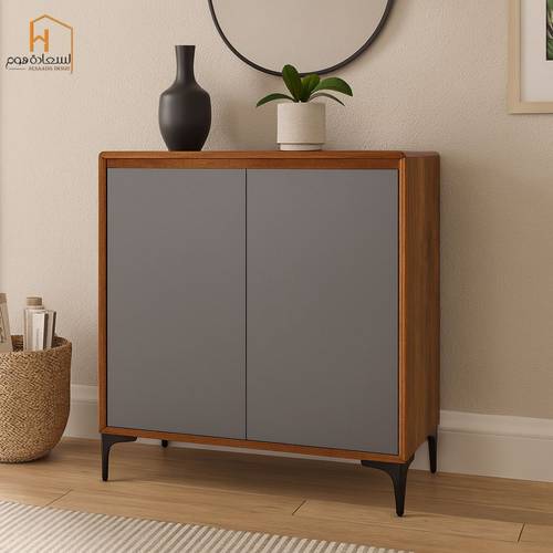 دولاب احذية 2باب -98*40*80-بني ورصاصي