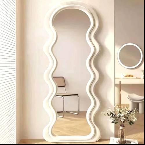 مرآة أرضية اطار  بيج  60×160 سم