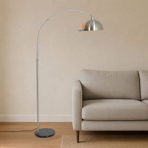 مصباح ارضى معدنى فضي - 150×30