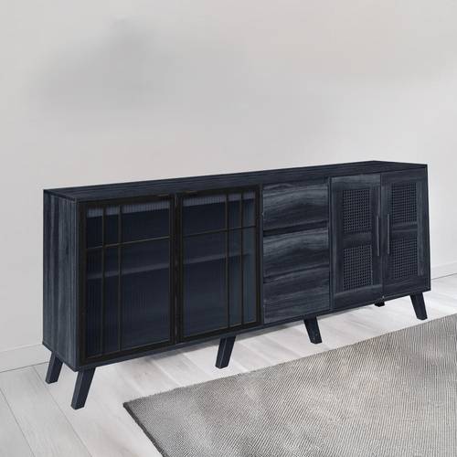   دولاب بوفيه متعدد الاغراض - 180X40X78 سم-رمادي غامق