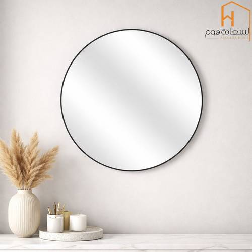 مرأة حائط اطار -أسود- 85*85 سم