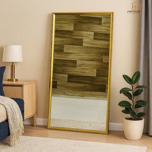  مرأة اطار استيل - ذهبي- 100*60